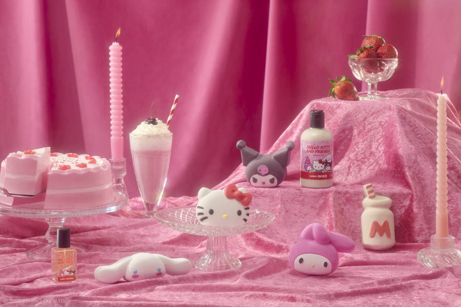 Lush x Hello kitty Group shot Full Range portrait 2025