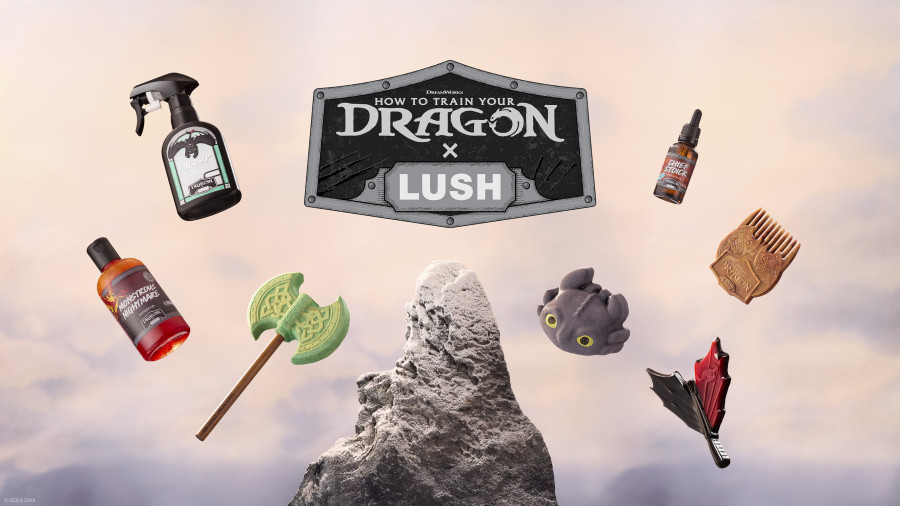LUSH x how to train a dragon Group shot landscape 2025